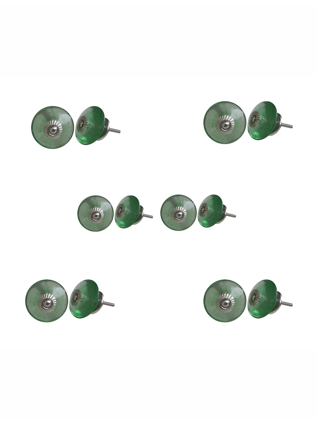 

Indianshelf 6-Pcs Green Glossy Glass Knobs