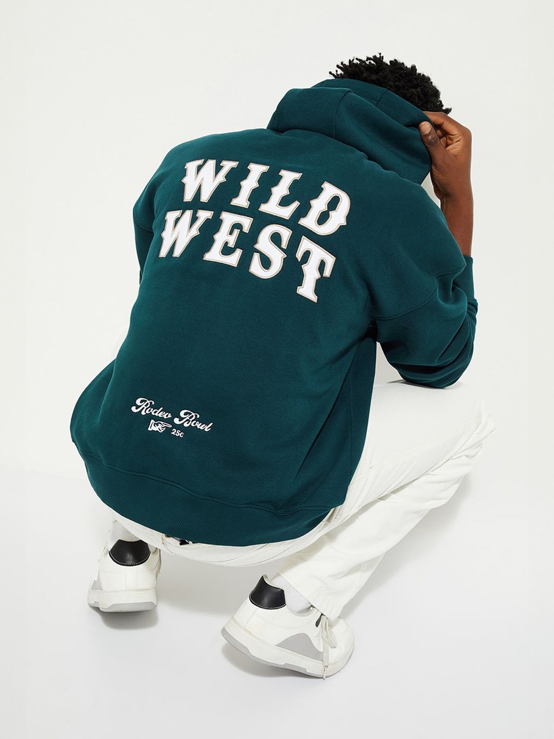 

max Men Printed Long Sleeves Hooded Cotton Pullover Sweatshirt, Teal