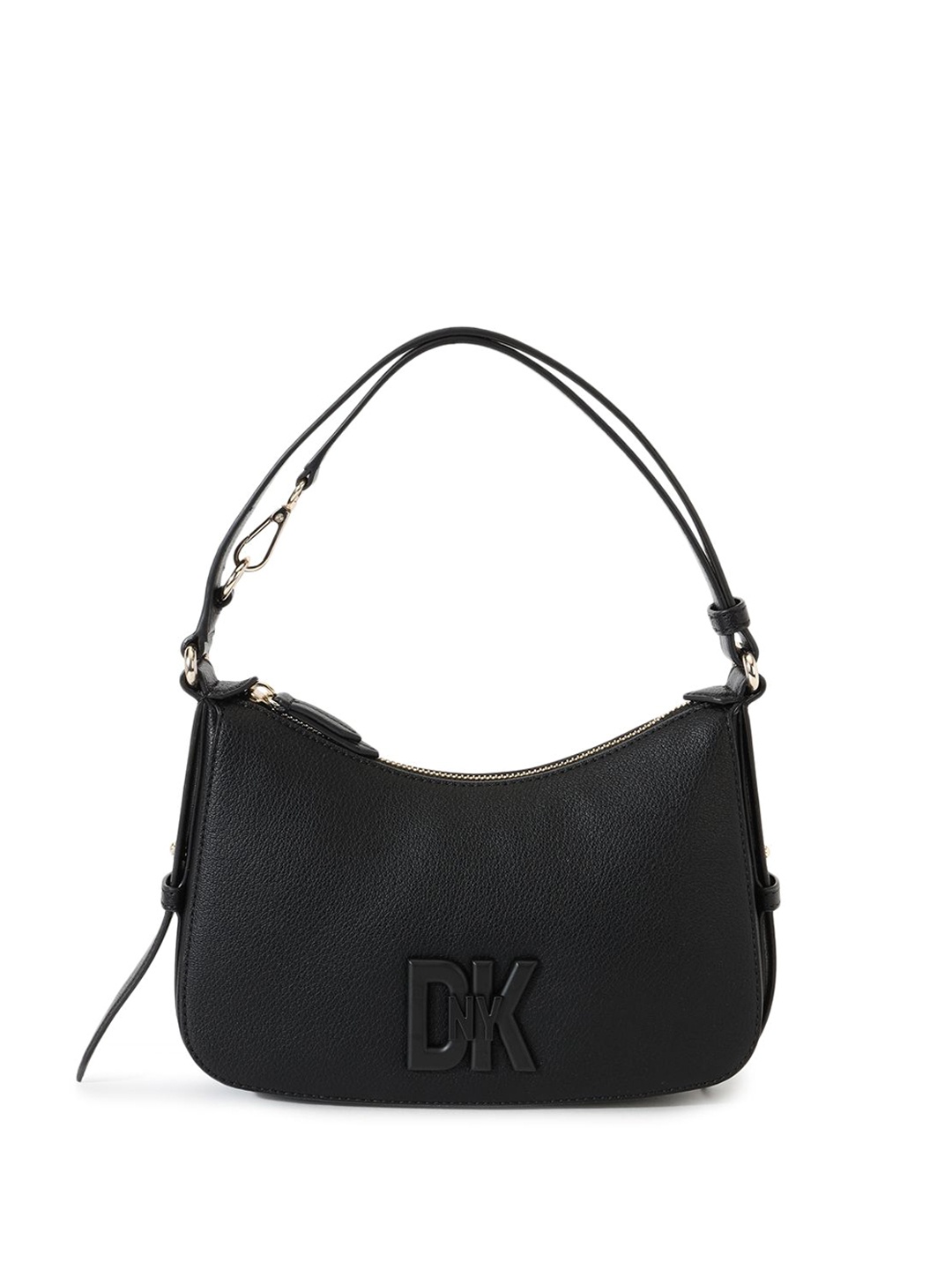 

DKNY PU Structured Hobo Bag with Cut Work, Black