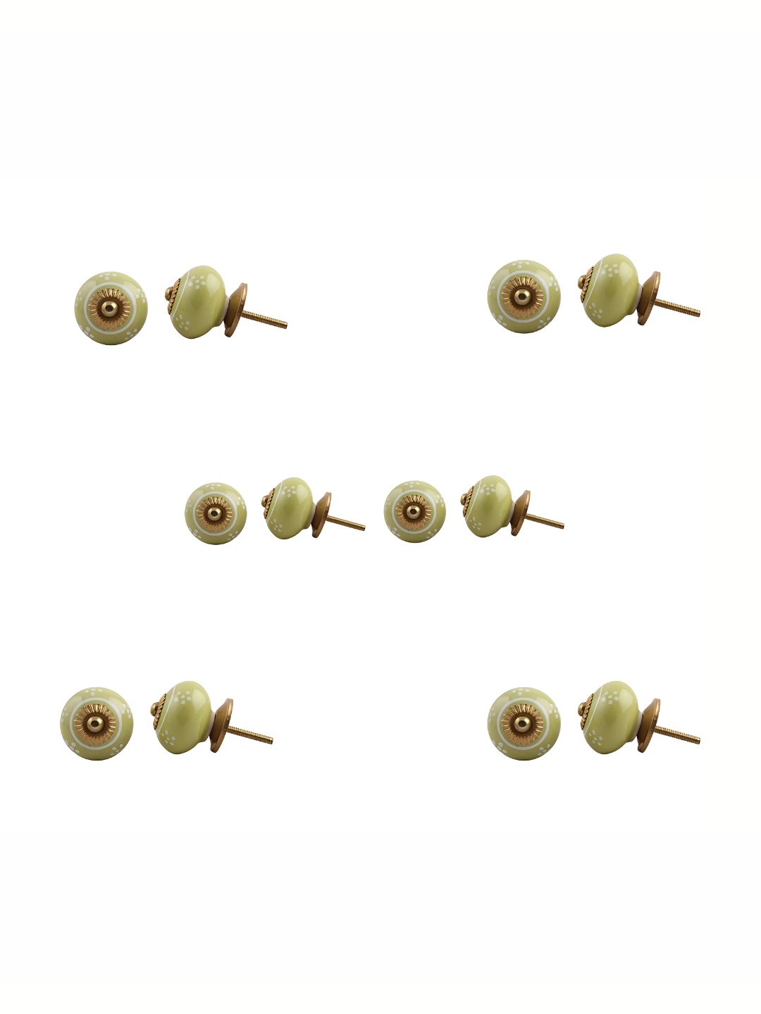 

Indianshelf Green 6 Pieces Floral Ceramic Knobs