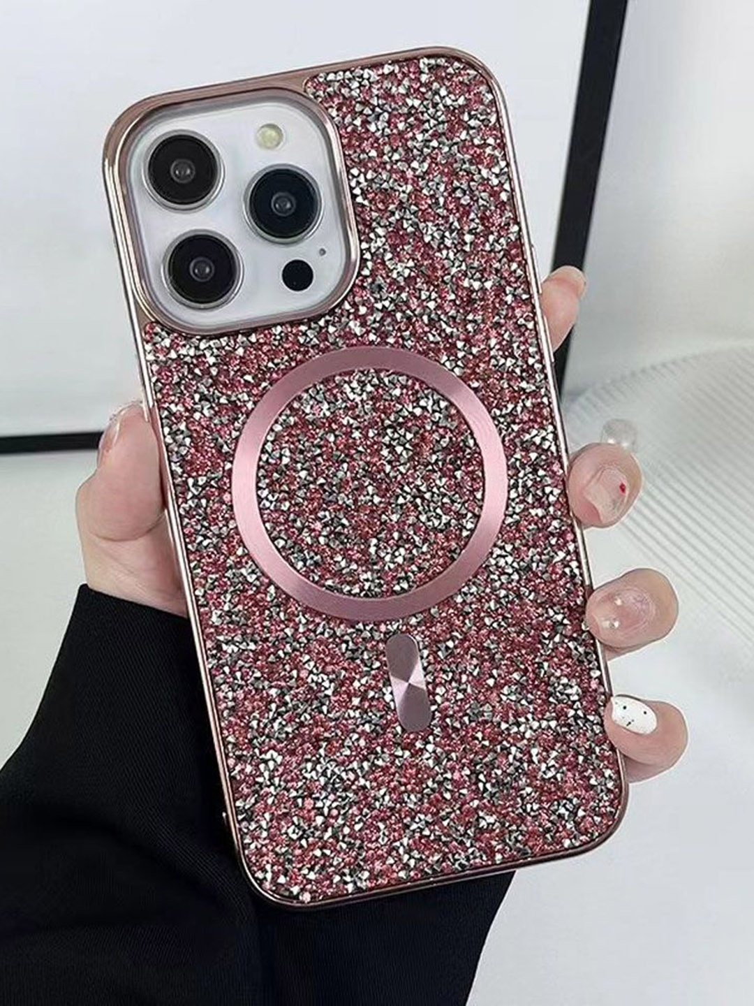 

Luxury Kase Quirky Printed iPhone 12 Pro Back Case Mobile Accessories, Rose gold