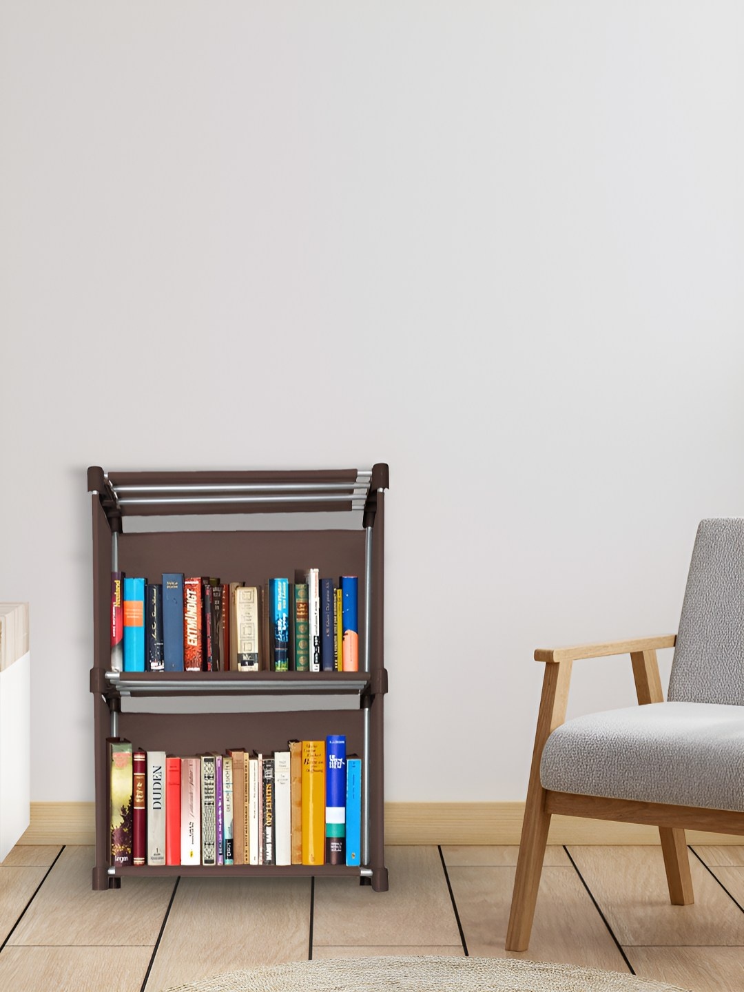 

Decent Hut Brown & Grey 3- Tier Storage Book Shelf