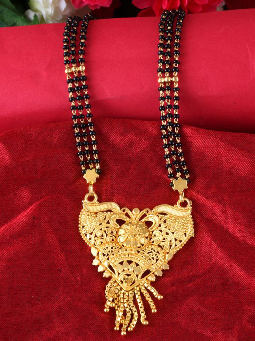 

DIVASTRI One Gram Gold-Plated Beaded Mangalsutra