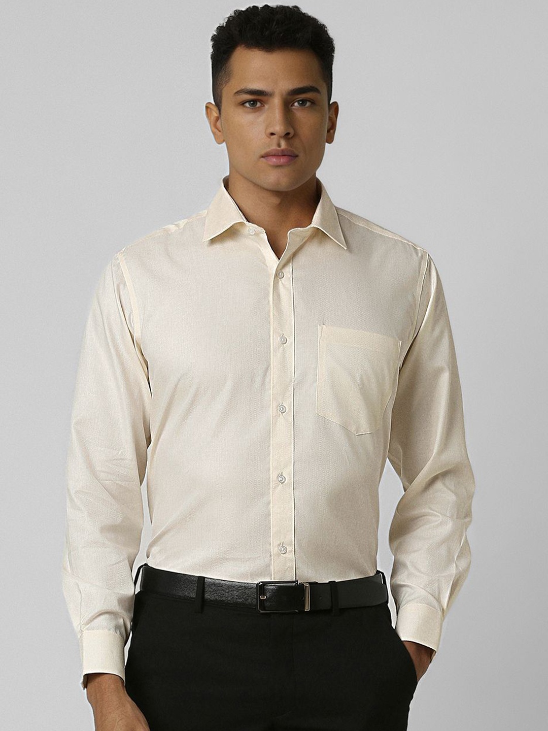 

Van Heusen Men Opaque Formal Shirt, Cream