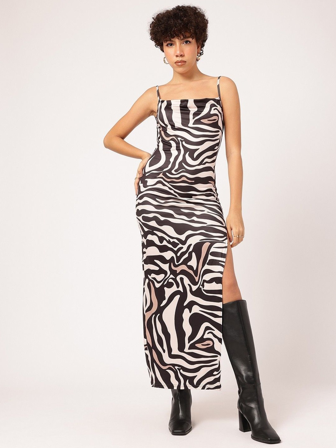 

StyleCast Animal Print Bodycon Maxi Dress, Black