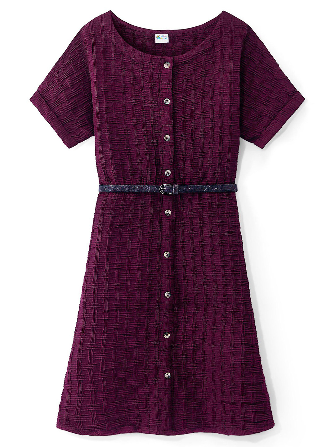 

Hola Bonita Girls Round Neck Dress With Belt, Purple