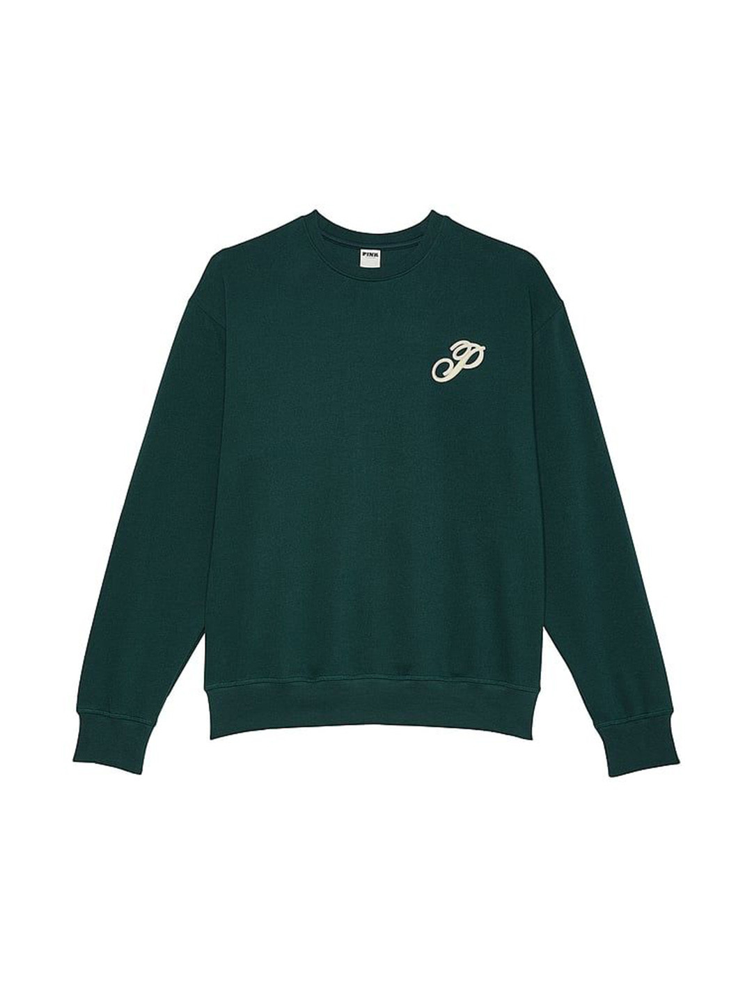 

Victoria's Secret Women Round Neck Long Sleeves Cotton Pullover Sweatshirt, Green