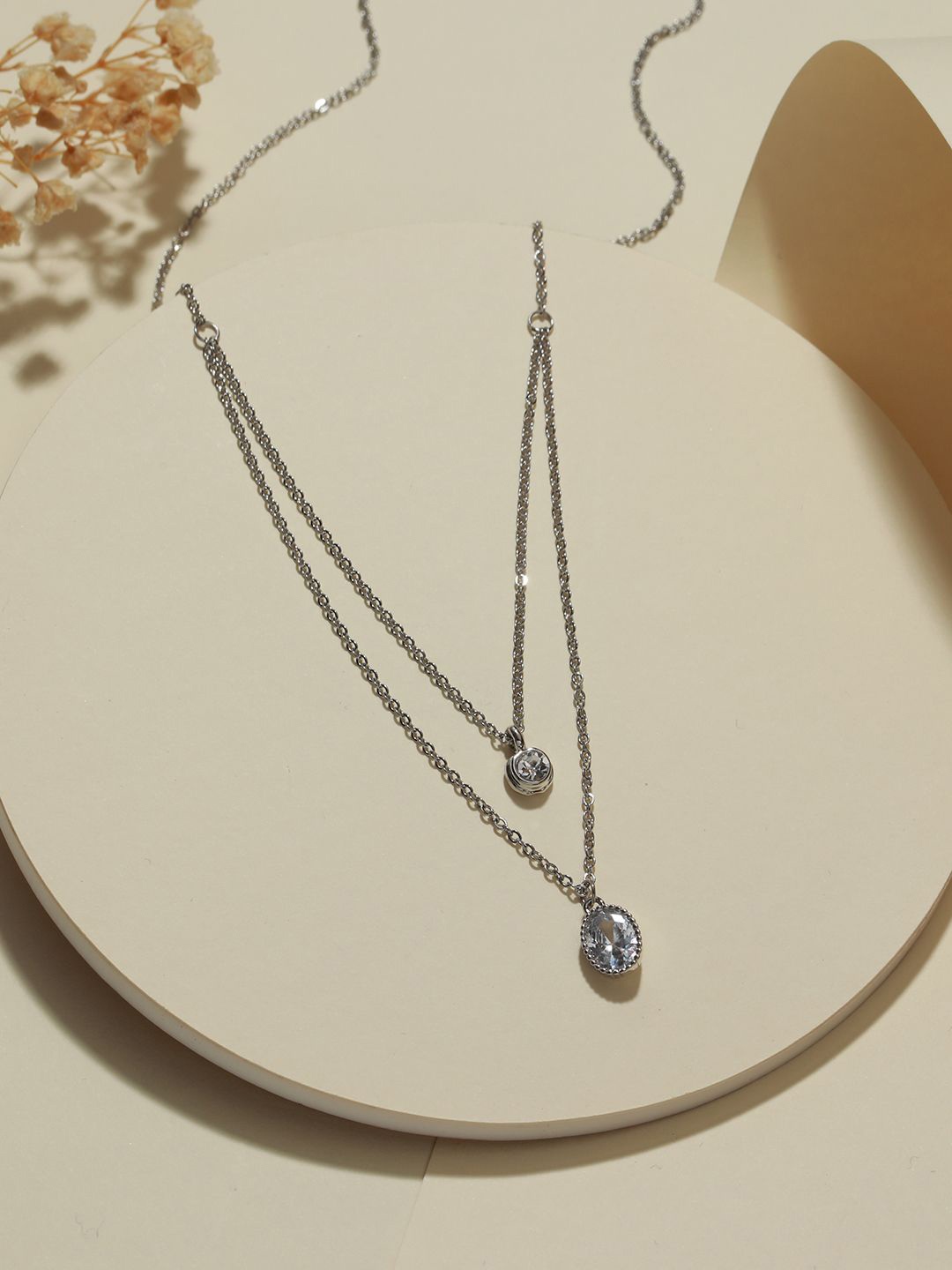 

DressBerry Brass Silver-Plated Layered Necklace
