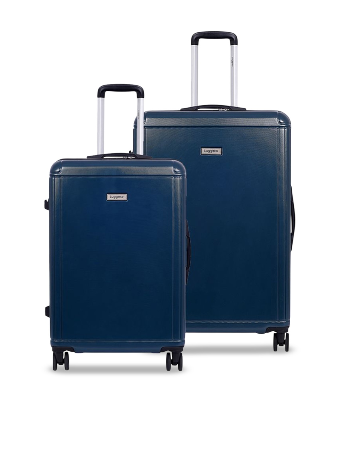 

Luggero Set Of 2 Textured Hard-Sided Trolley Suitcase, Blue