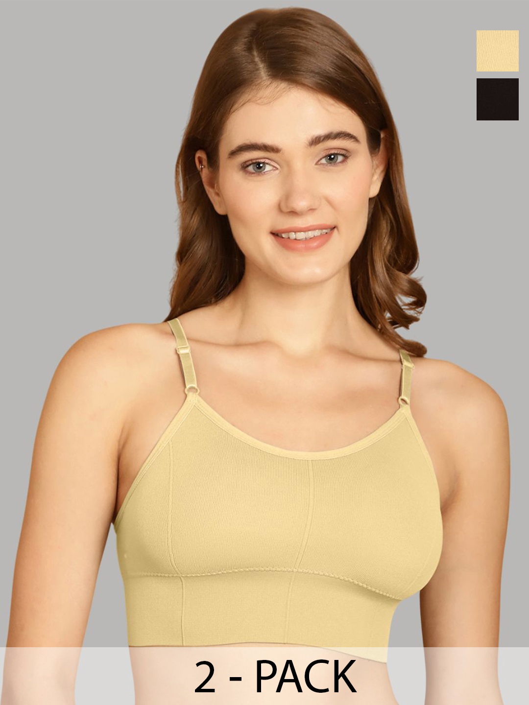 

Friskers Pack Of 2 Lightly Padded Full Coverage Push-Up Bra, Black