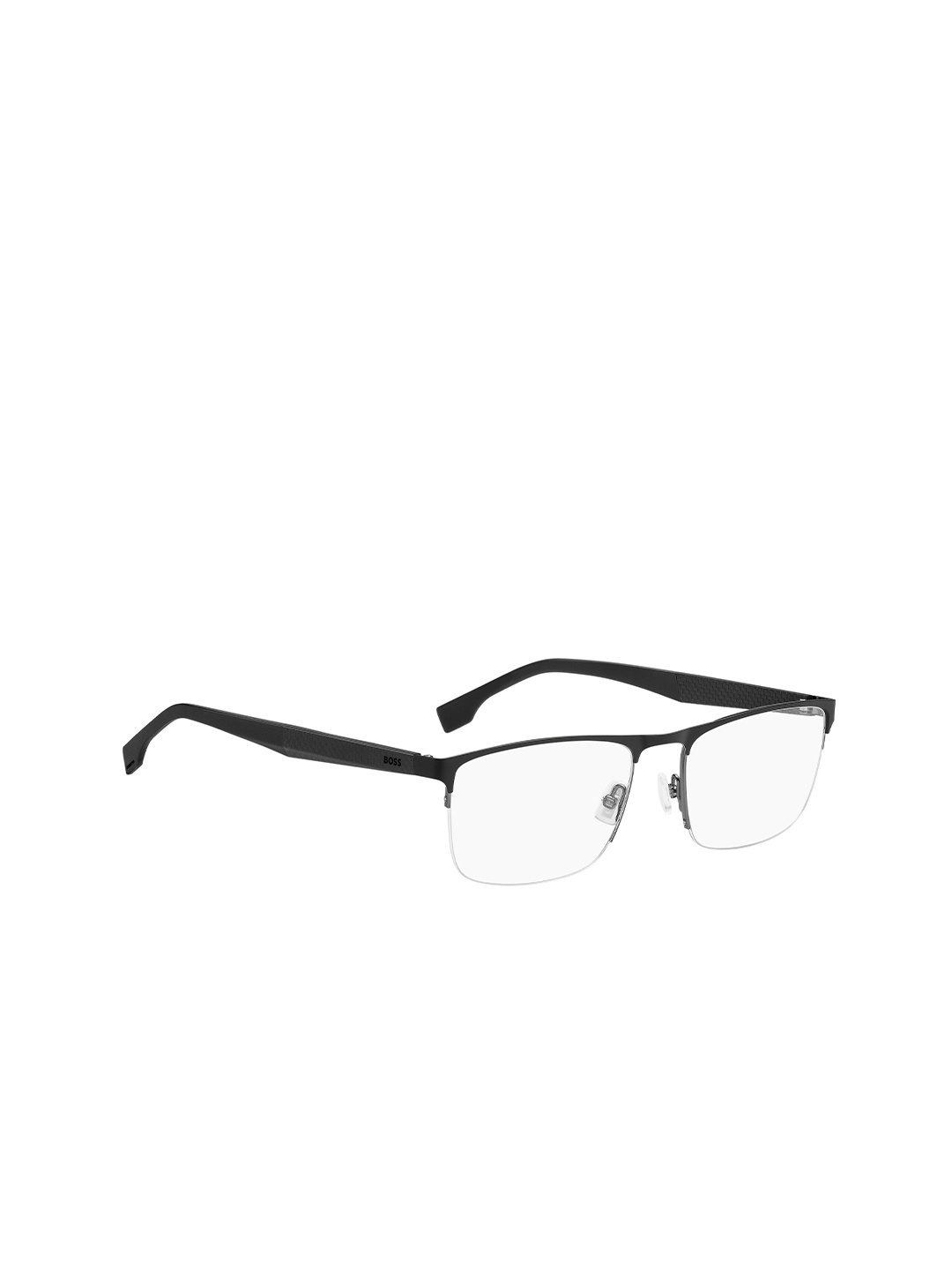 

HUGO Men Half Rim Rectangle Frames, Black