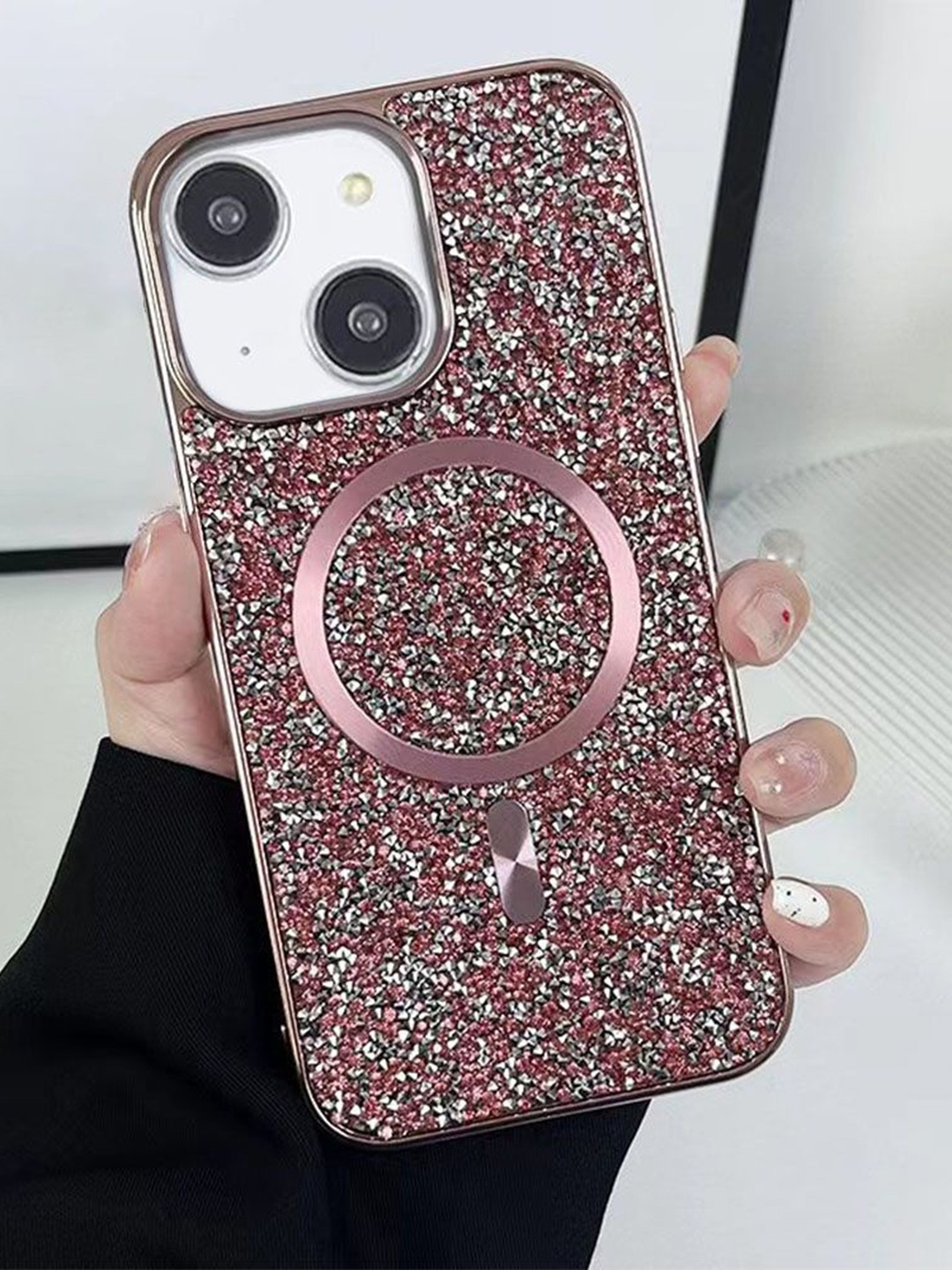 

Luxury Kase Quirky Printed iPhone 15 Back Case Mobile Accessories, Rose gold