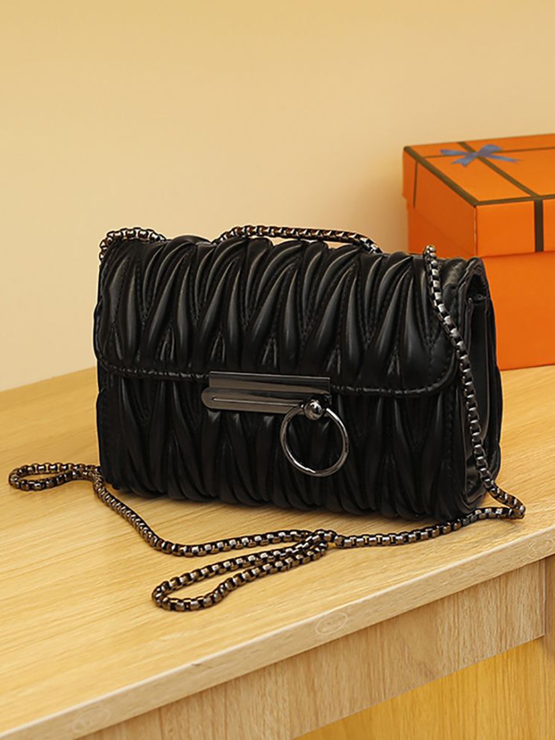 

StyleCast x Revolte PU Swagger Sling Bag, Black