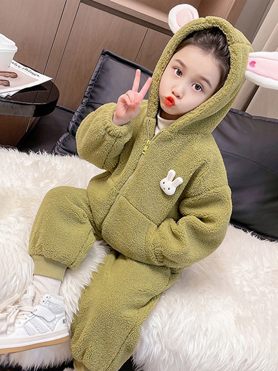

LULU & SKY Girls Printed Coat, Green