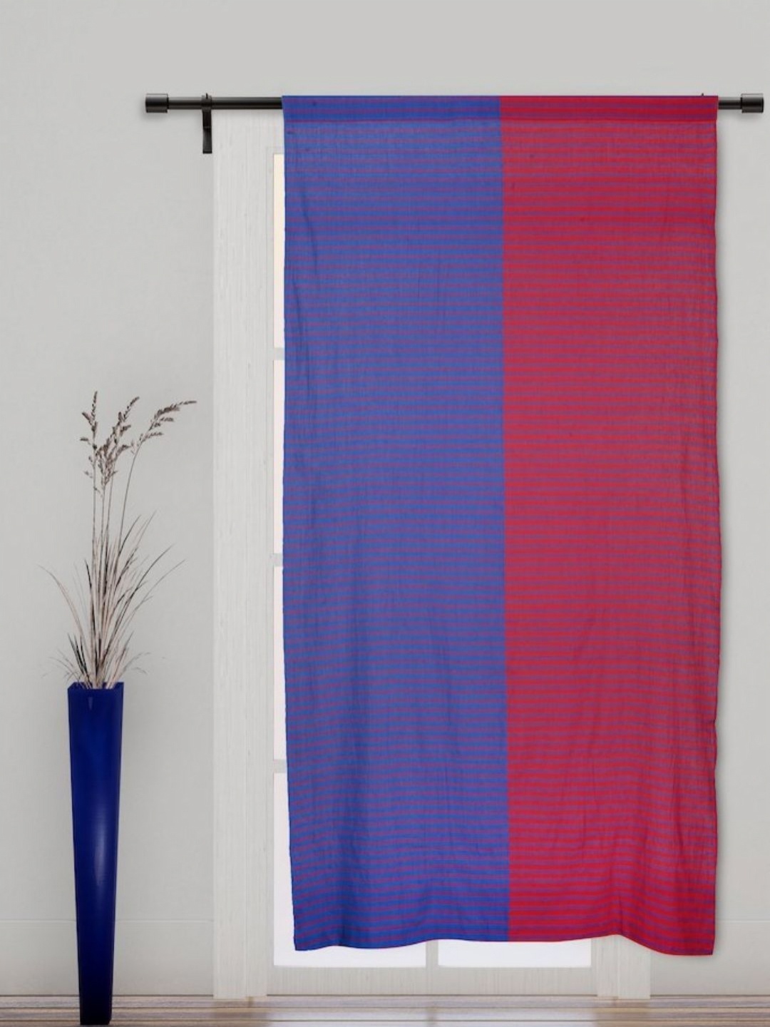 

ArtEastri Blue & Red Striped Door Curtain