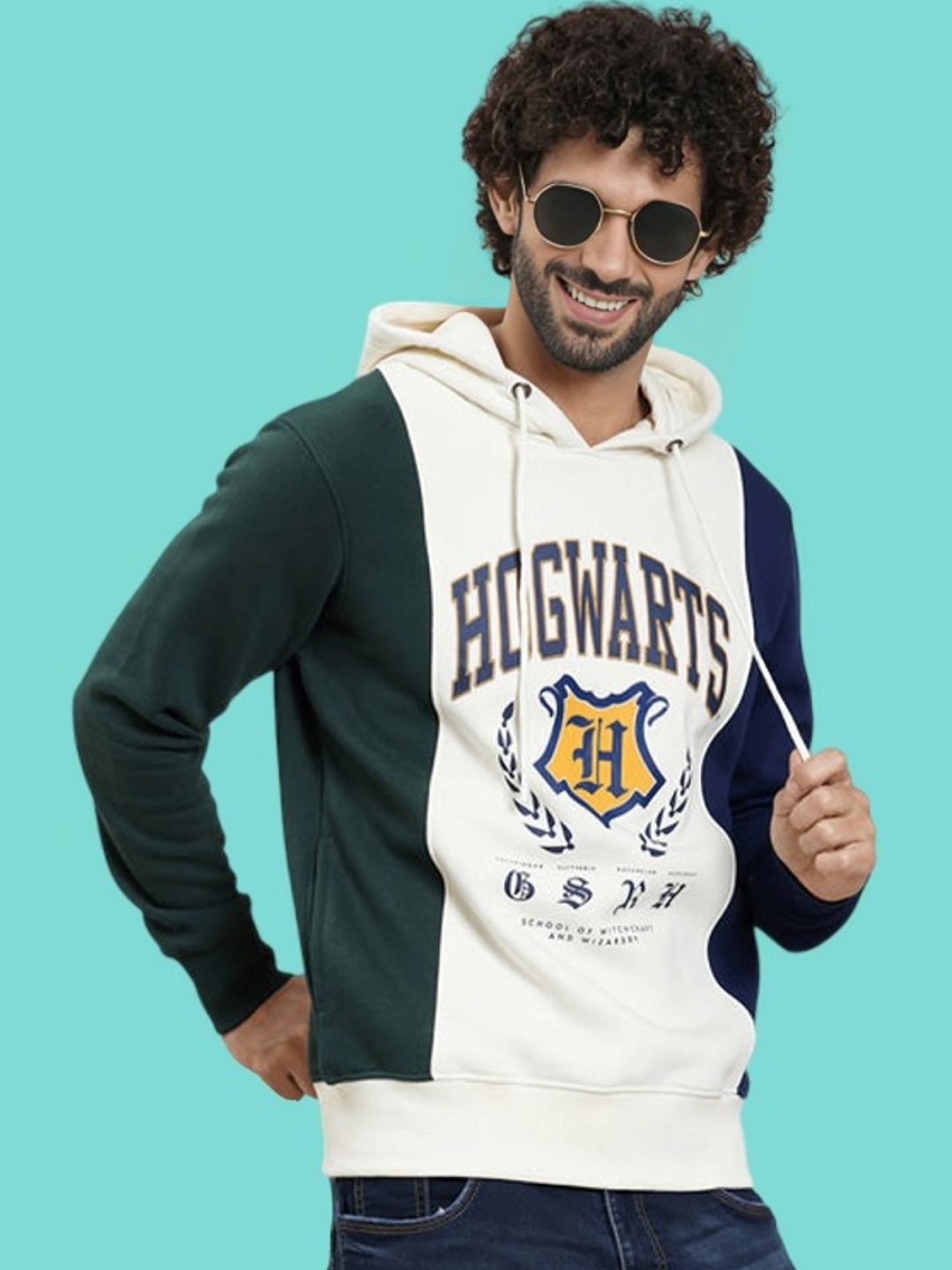 

Entertainment Store Men Harry Potter 0195 Printed Cotton Hooded Sweatshirt, Black
