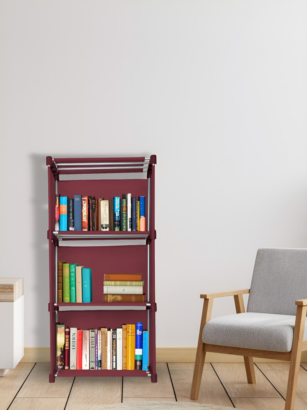 

Decent Hut 4-Tier Rectangular Book Shelf, Red
