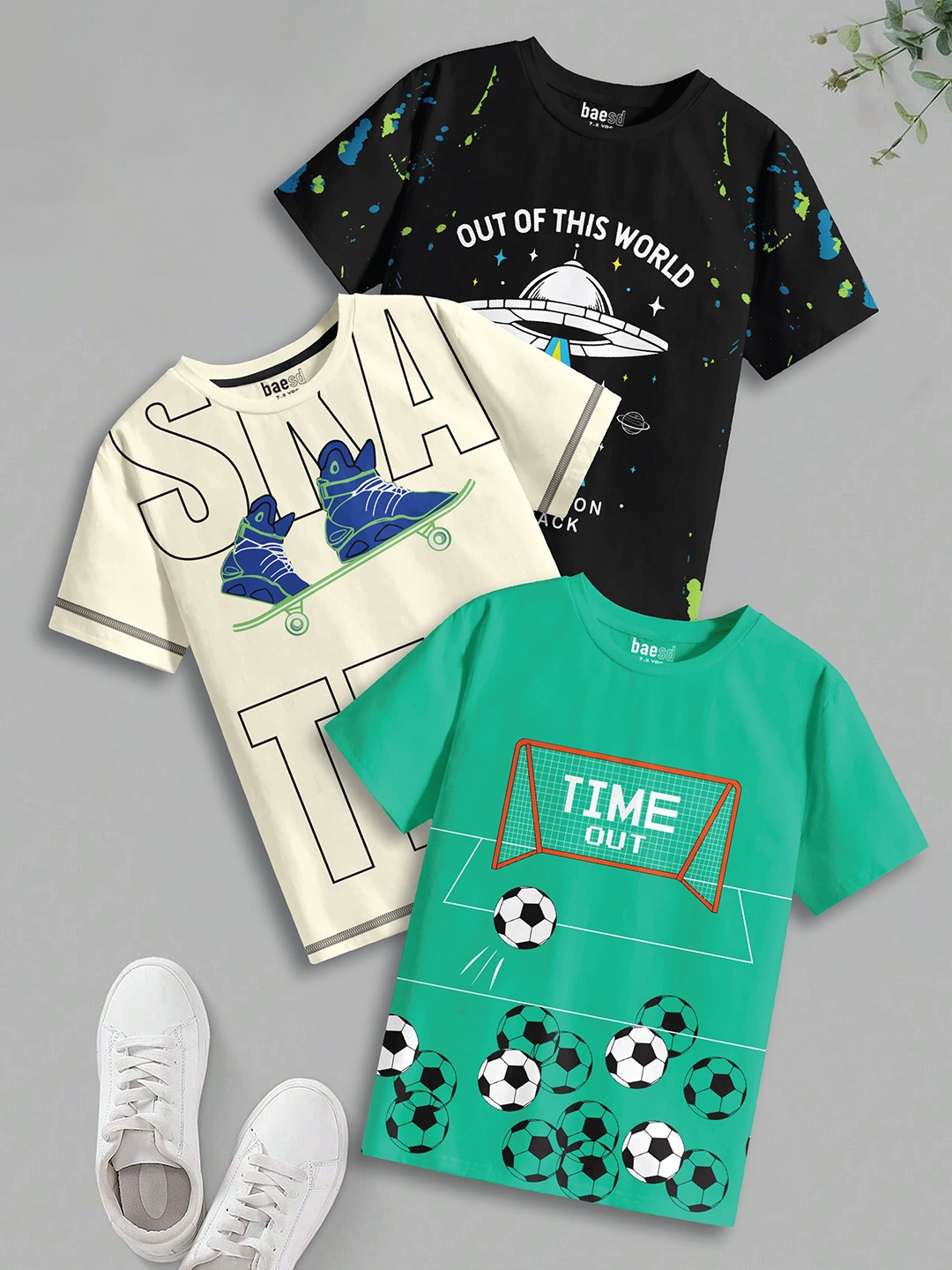 

BAESD Boys 3 Pure Cotton T-shirt, Multi