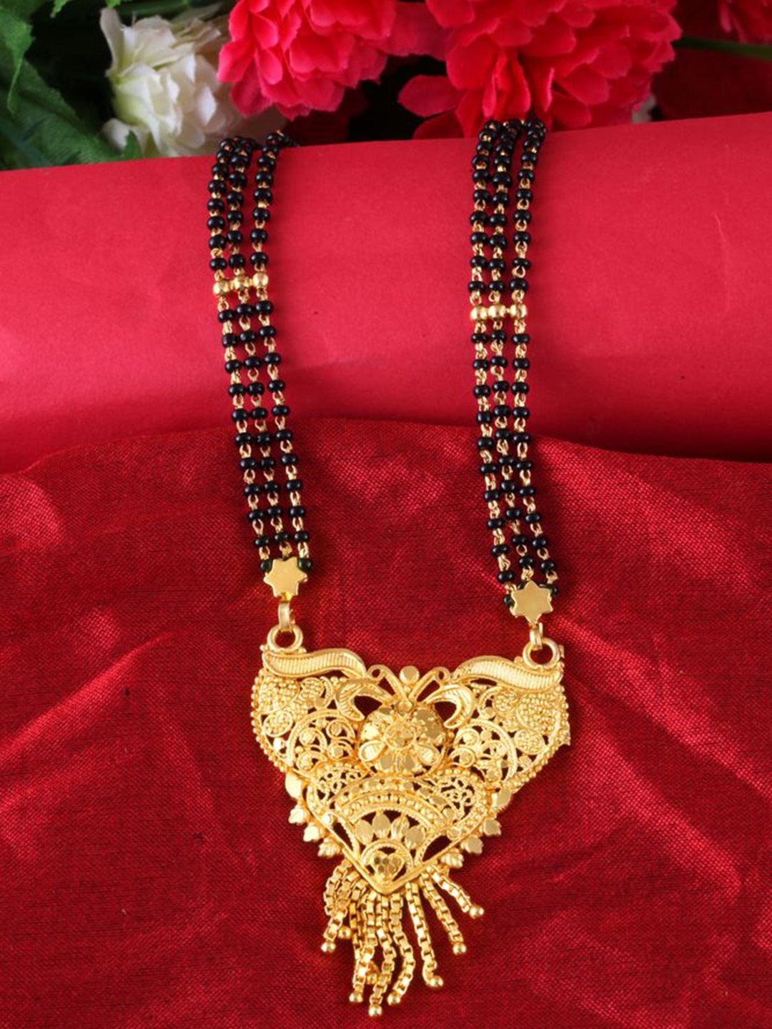 

DIVASTRI One Gram Gold-Plated Beaded Mangalsutra
