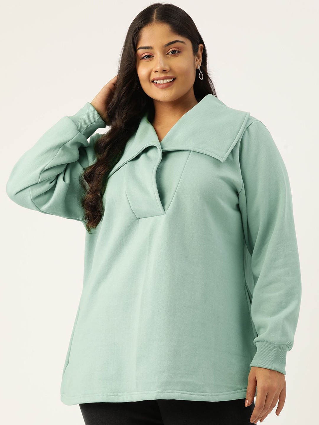 

theRebelinme Women Plus Size Cotton Top, Green