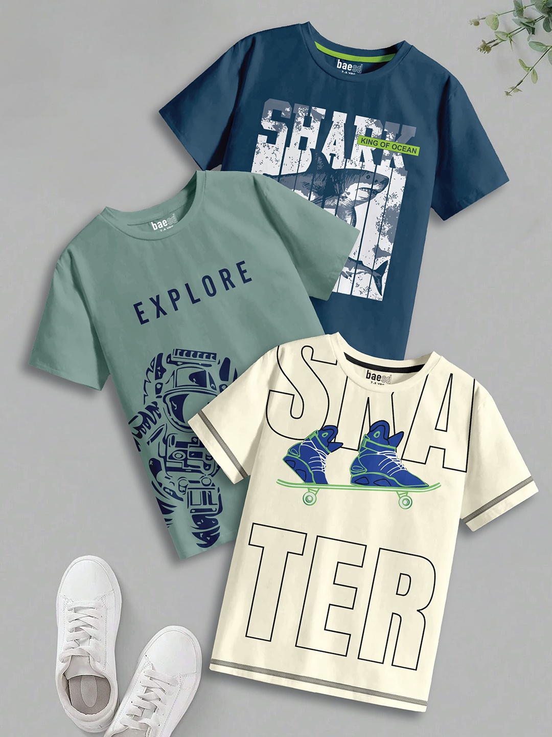 

BAESD Boys 3 Pure Cotton T-shirt, Multi
