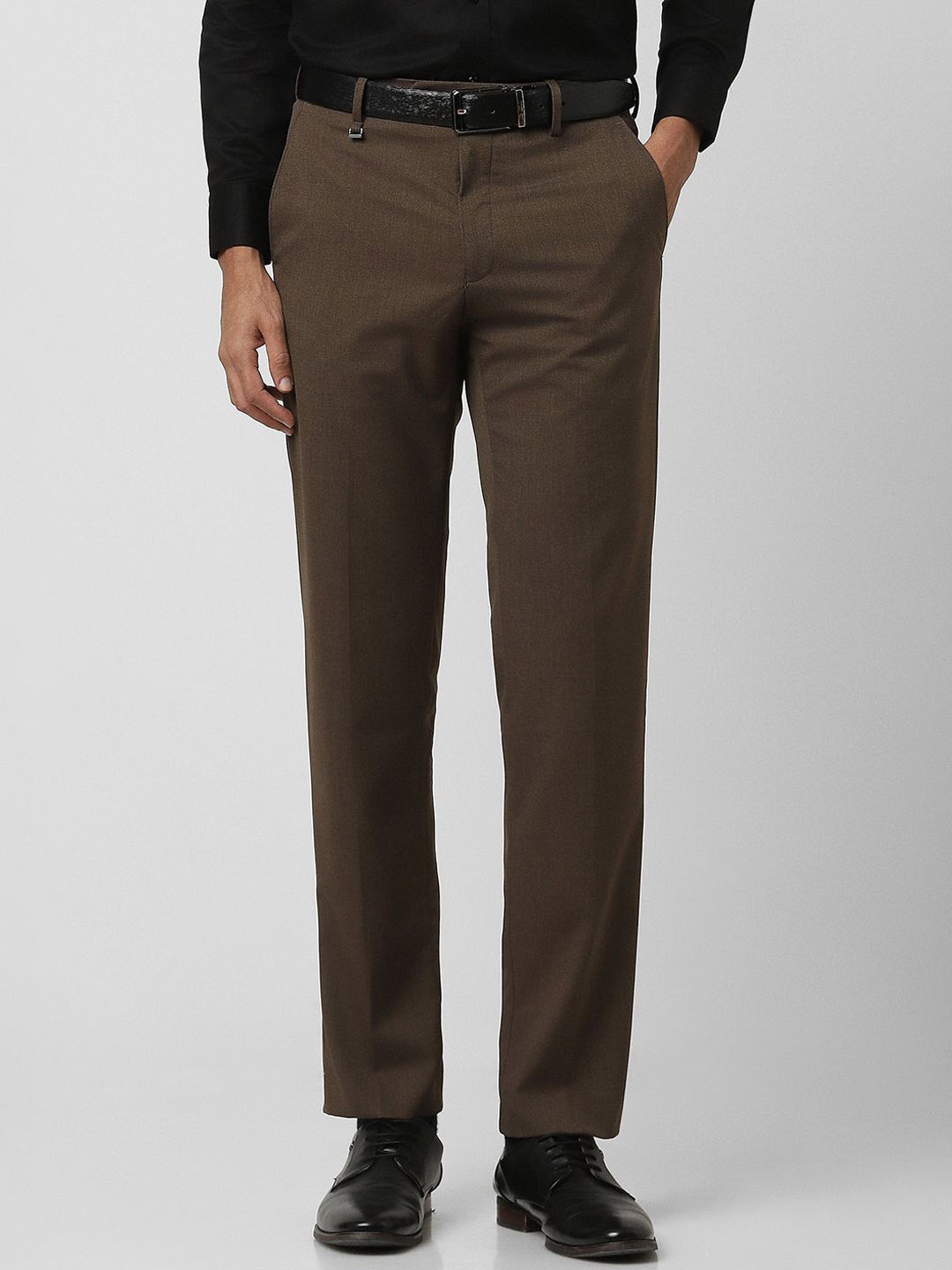 

Van Heusen Men Regular Fit Formal Trousers, Brown