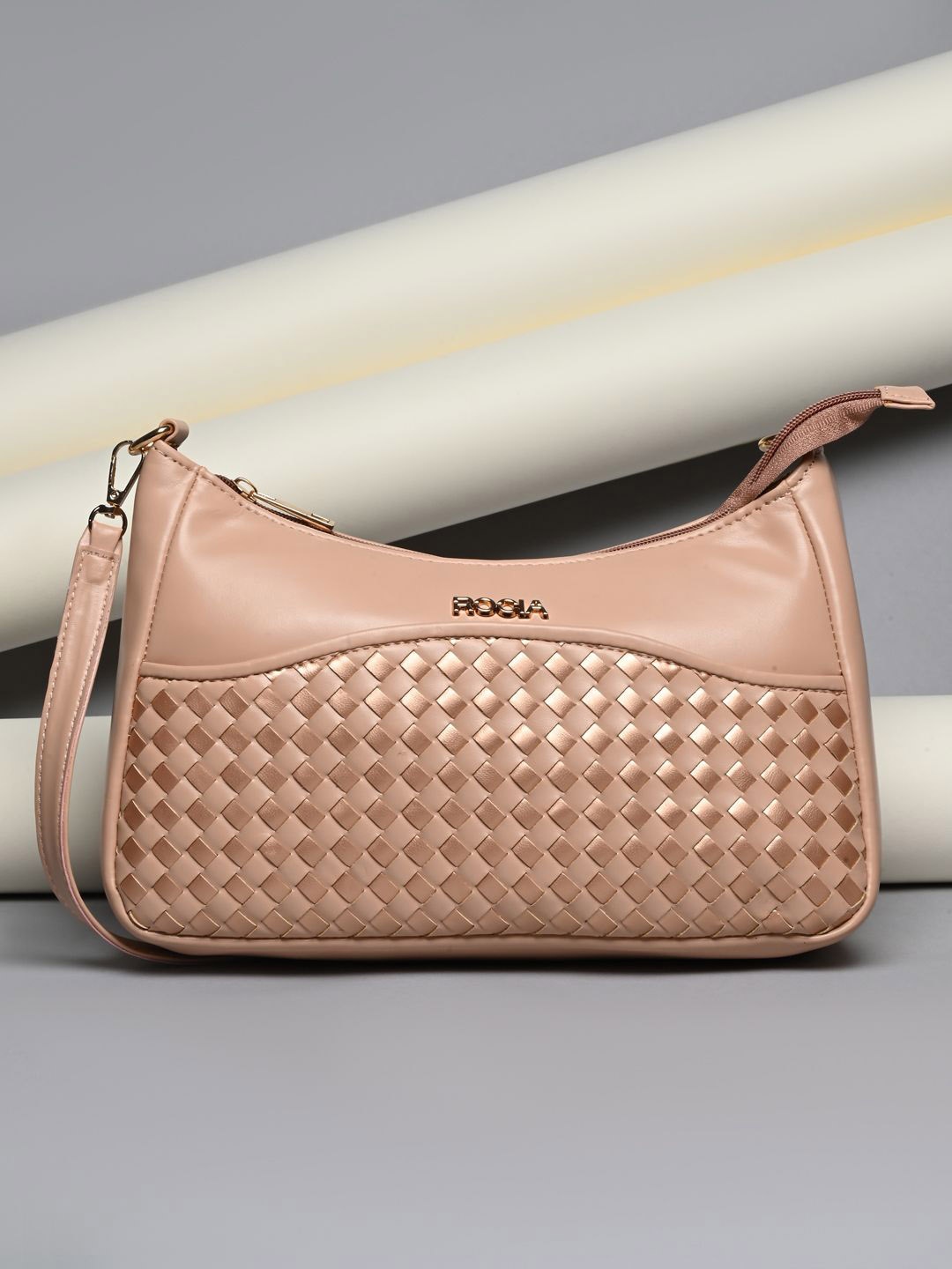 

Rocia PU Structured Shoulder Bag, Nude