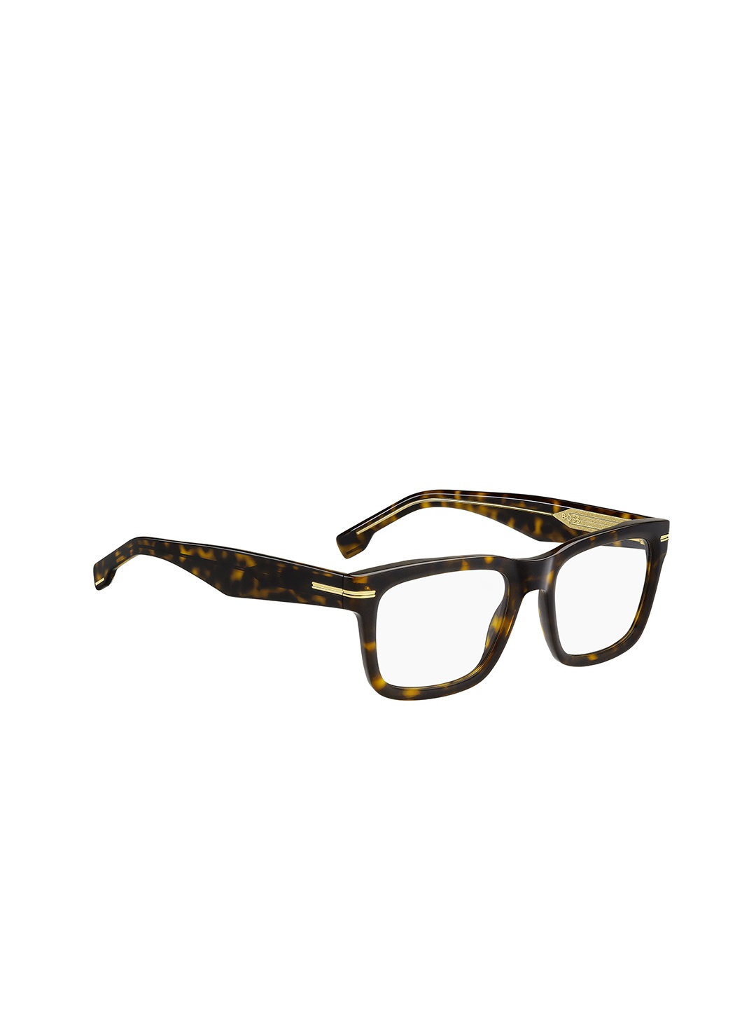 

HUGO Men Abstract Striped Full Rim Square Frames, Black