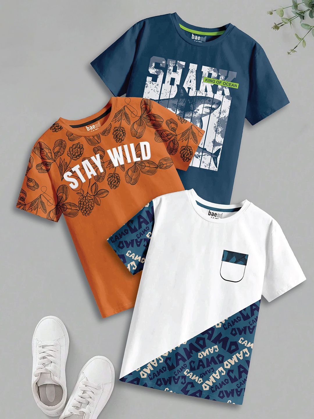 

BAESD Boys 3 Pure Cotton T-shirt, Multi