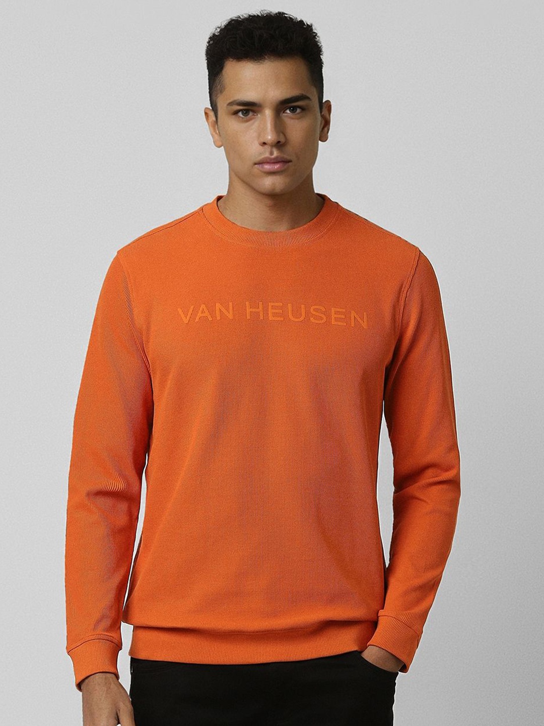 

Van Heusen Sport Men Printed Pullover Sweatshirt, Orange