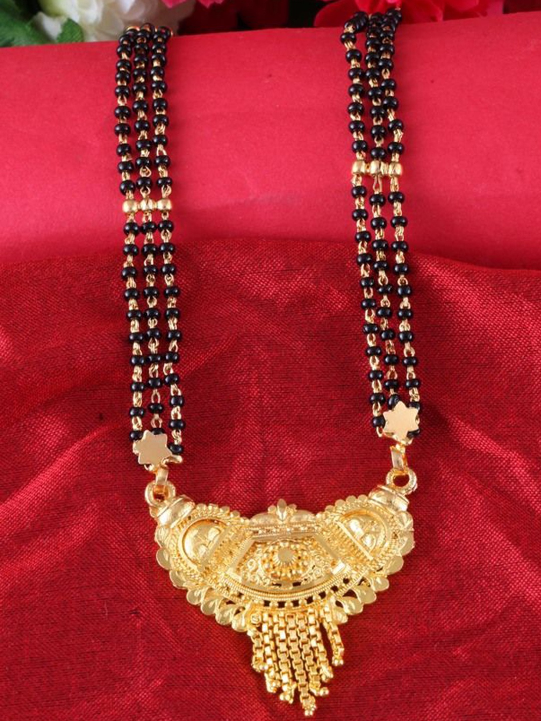 

DIVASTRI One Gram Gold-Plated Beaded Mangalsutra