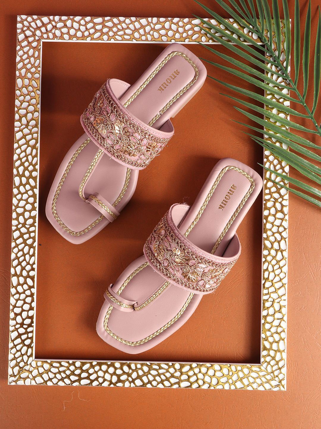 

Anouk Women Embellished Ethnic Open Toe Flats, Lavender