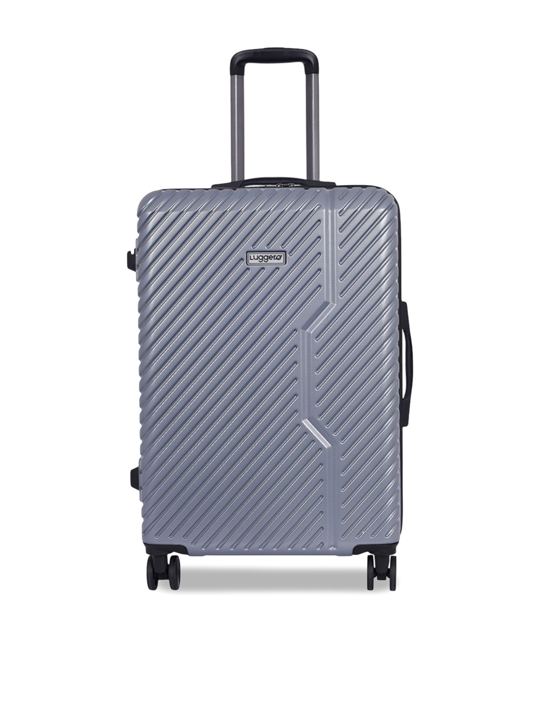 

Luggero Unisex Hard-Sided Medium Trolley Suitcase, Grey