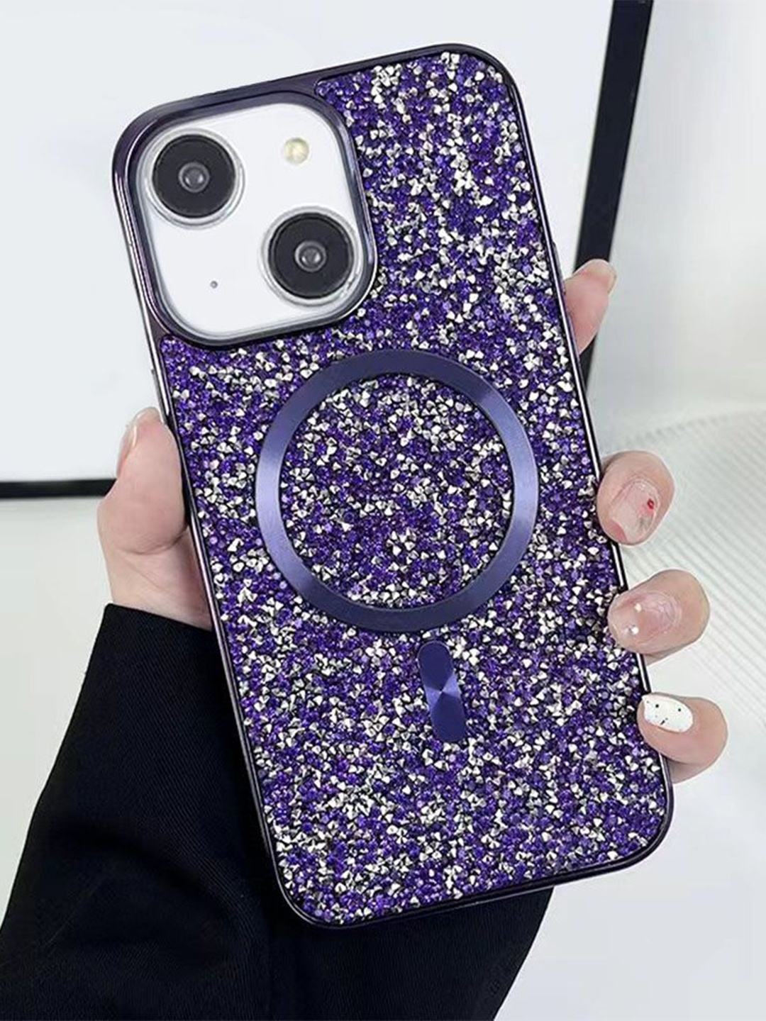 

Luxury Kase Solid Printed iPhone 14 Back Case Mobile Accessories, Purple