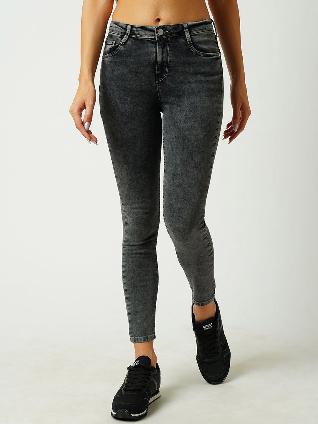 

Kraus Jeans Women Cotton Skinny Fit Light Fade Jeans, Grey