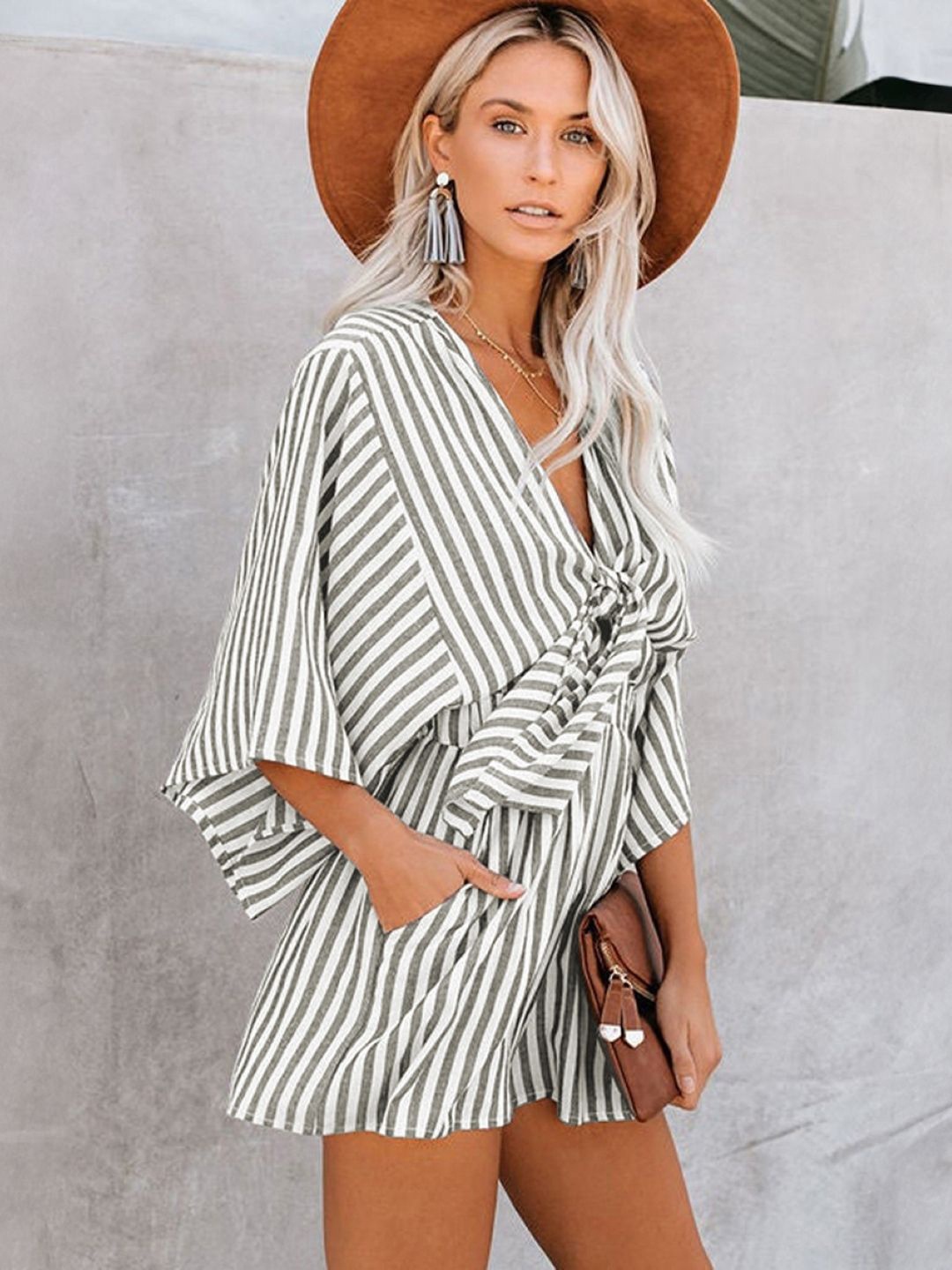 

StyleCast Striped Jumpsuit, Black