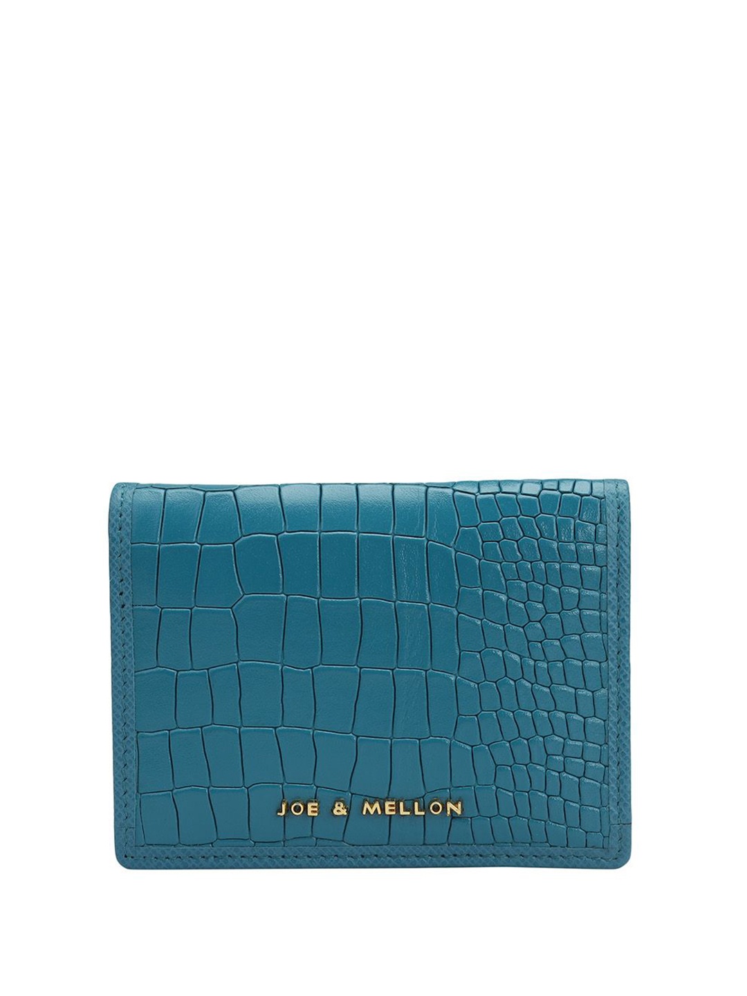 

Joe & Mellon Unisex Abstract Textured Leather Card Holder, Blue