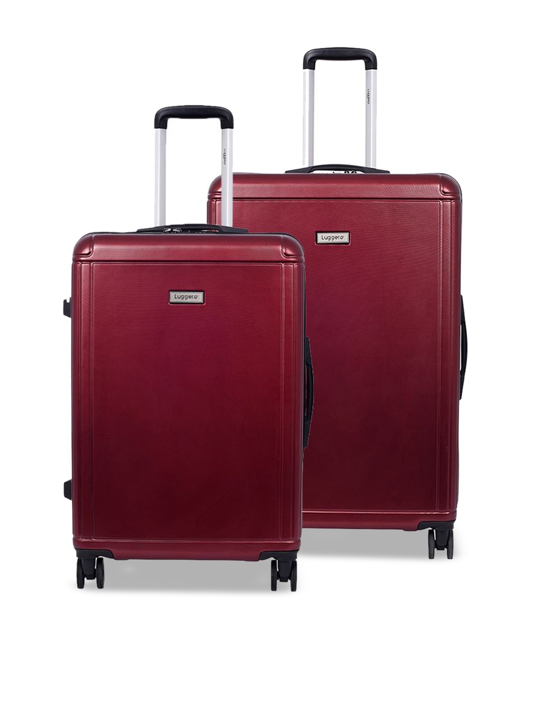 

Luggero Set Of 2 Lightweight Hard-Sided Large Trolley Bag, Red