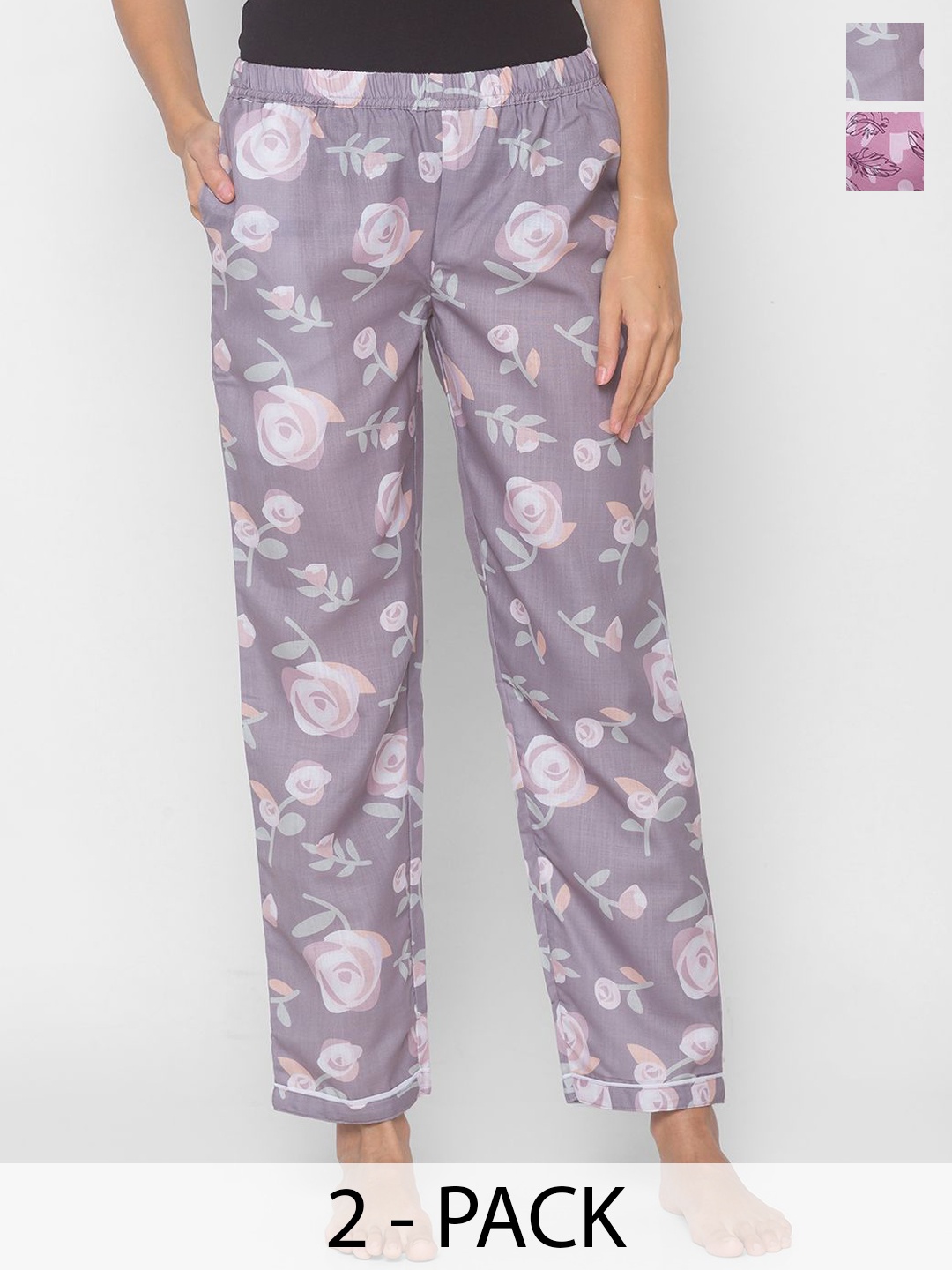 

FashionRack Women Pack Of 2 Printed Lounge Pants, Lavender