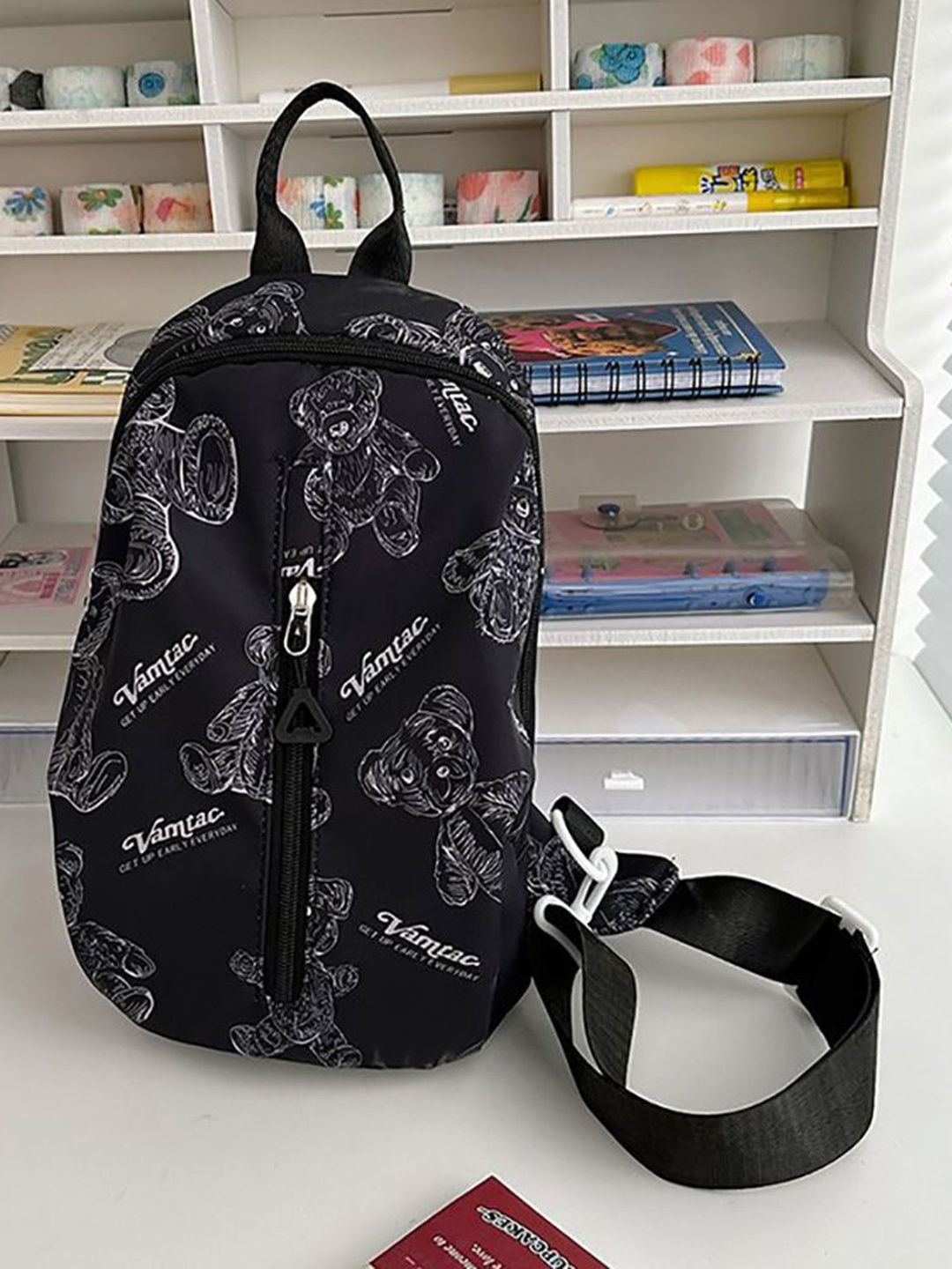 

StyleCast x Revolte Printed Structured Shoulder Bag, Black
