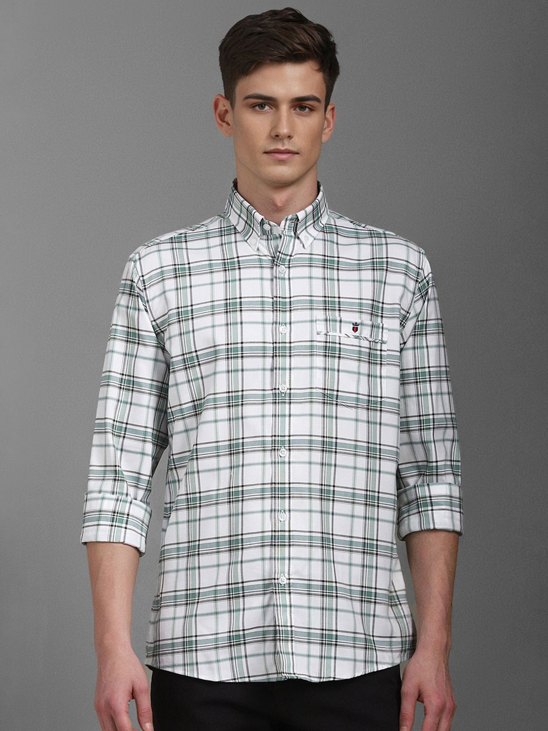

Louis Philippe Sport Men Slim Fit Opaque Checked Casual Shirt, White