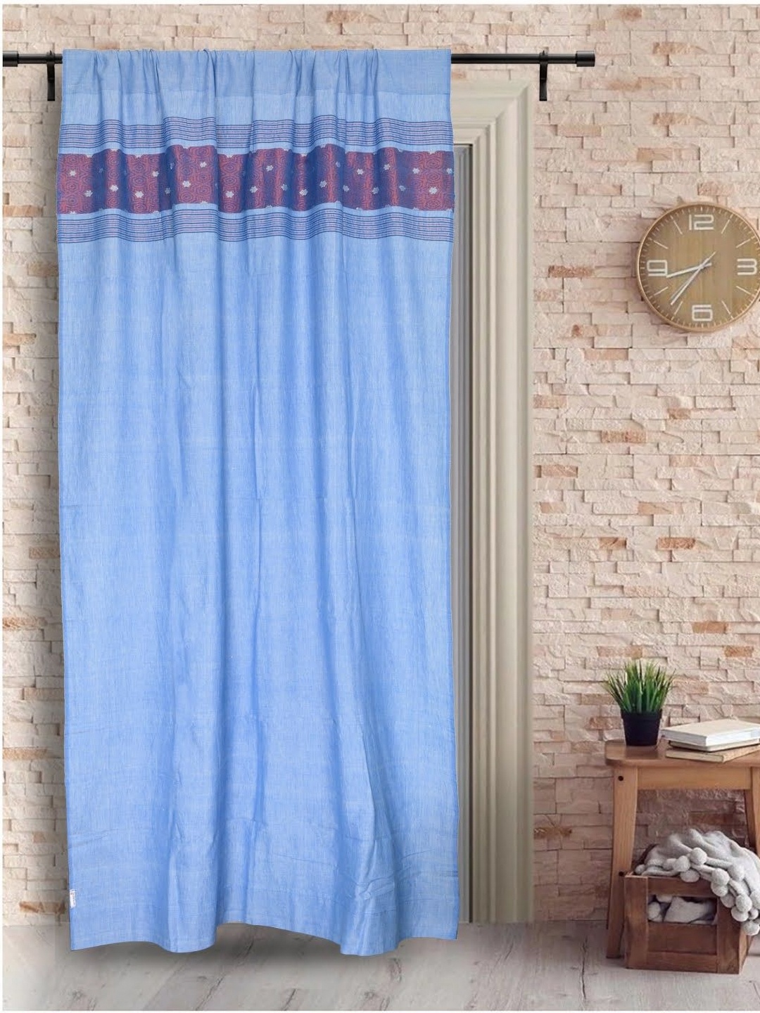 

ArtEastri Blue & Brown Ethnic Motifs Door Curtain