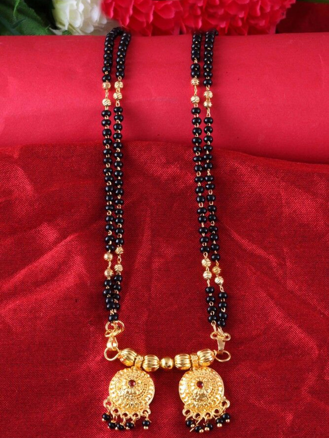 

DIVASTRI One Gram Gold-Plated Beaded Mangalsutra
