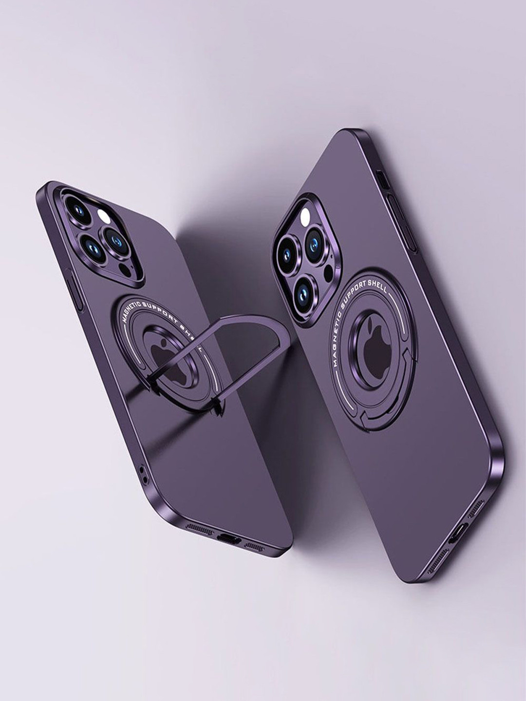 

Luxury Kase Solid Printed iPhone 14 Pro Back Case Mobile Accessories, Purple