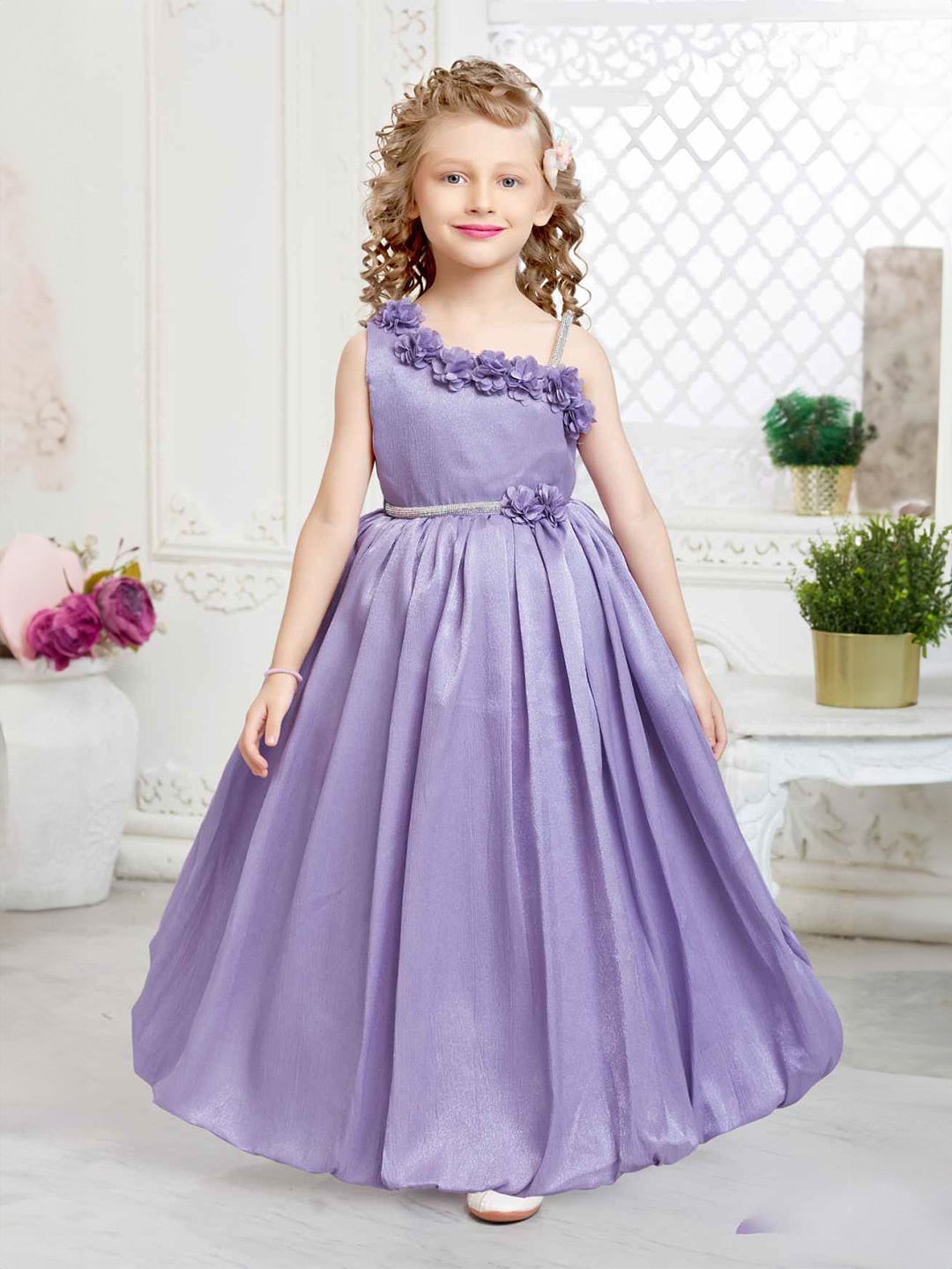 

Lagorii Girls Floral Corsage Embellished Maxi Dress, Purple