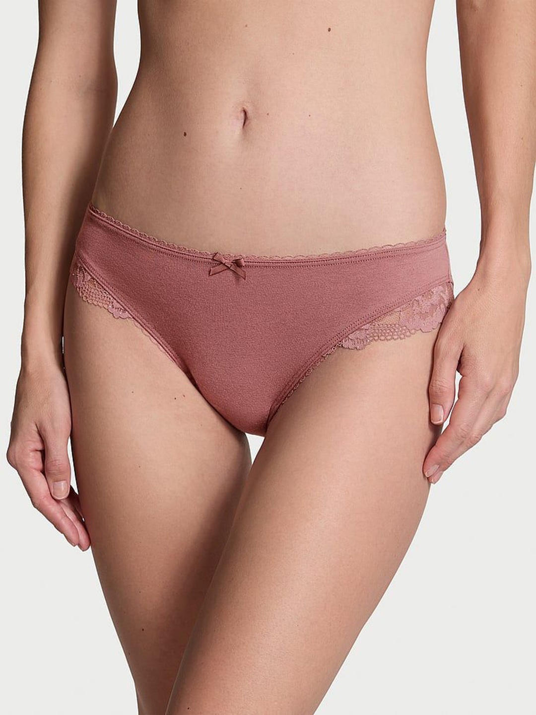 

Victoria's Secret Women Low-Rise Lace-Trim Bikini Briefs, Rose