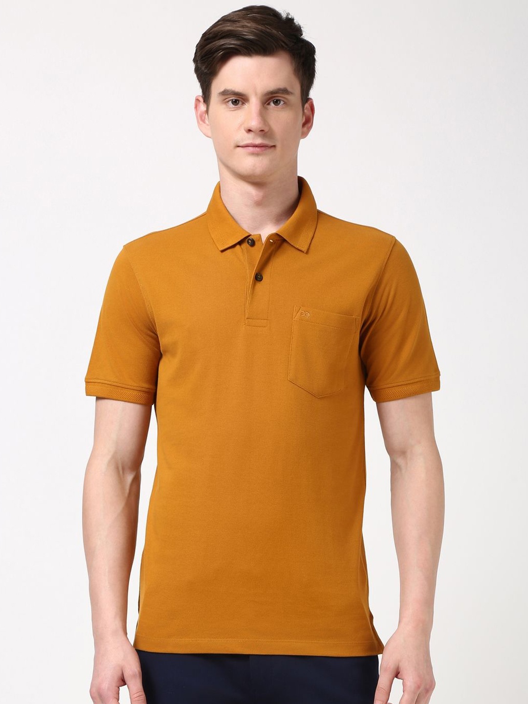 

Peter England Men Polo Collar Pockets T-shirt, Orange