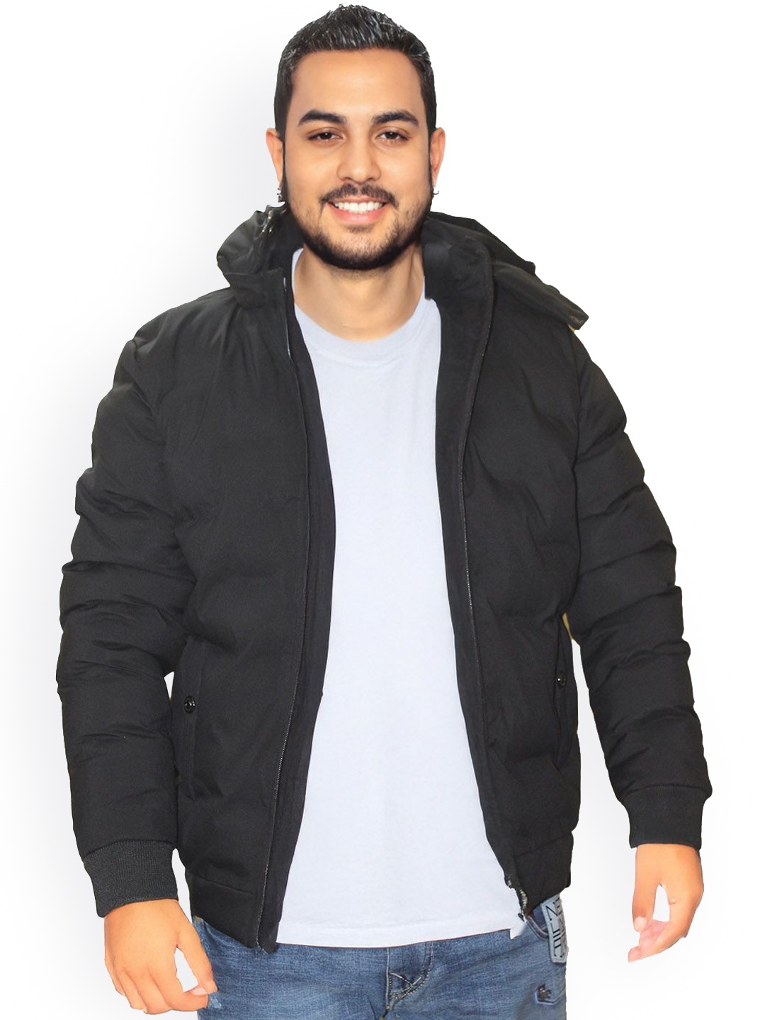 

StyleCast Men Polyester Crop Puffer Jacket, Black