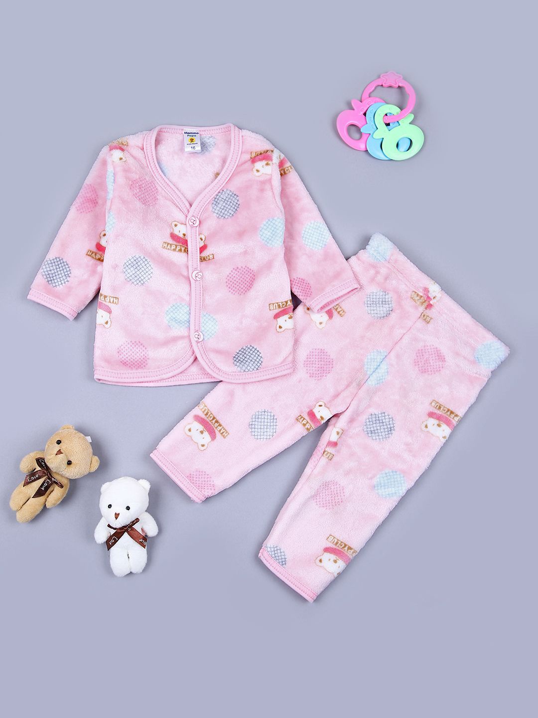 

V-Mart Girls Printed Shirt with Trousers, Pink
