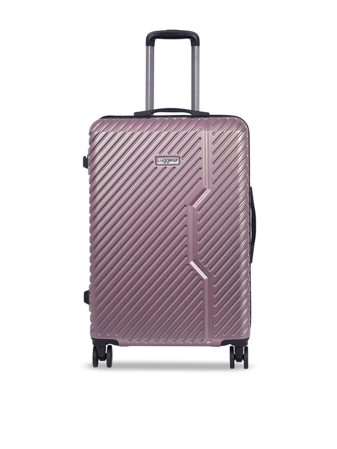 

Luggero Unisex Textured Hard-Sided Large Trolley Bag, Rose gold